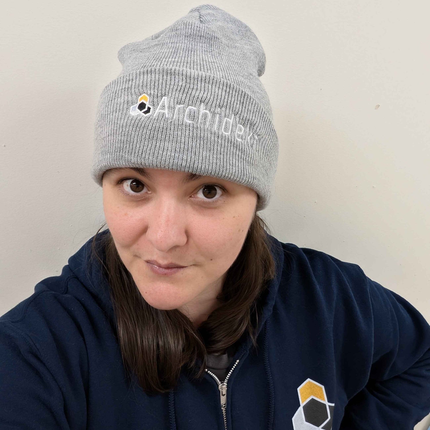 Archidekt Beanie Hoodie Gray Blue Zipper Hoodie
